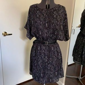 MICHAEL Michael Kors navy blue belted dress